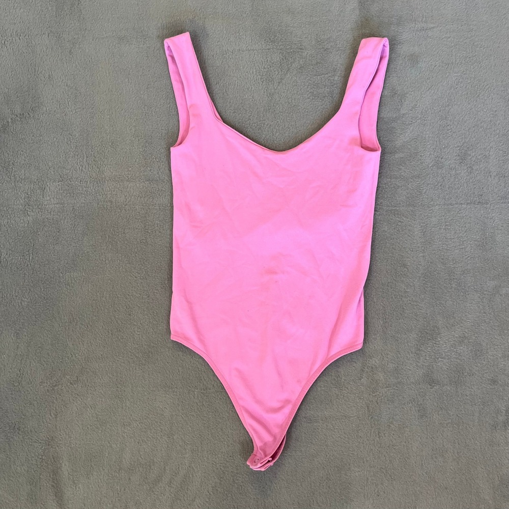 Intimately Free People Pink Sleeveless Bodysuit XS/S Womens Scoop Neck Low‎ Back
